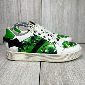 RARE A.S.98 Green White Leather Sneakers Lace Up Shoes Womens Size 9 EUR 39